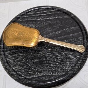 Vintage Gold‎ Tone Hair Brush Nylon Bristles Detachable Head